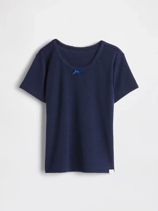 Camiseta de pijama para niños de punto calado reciclado