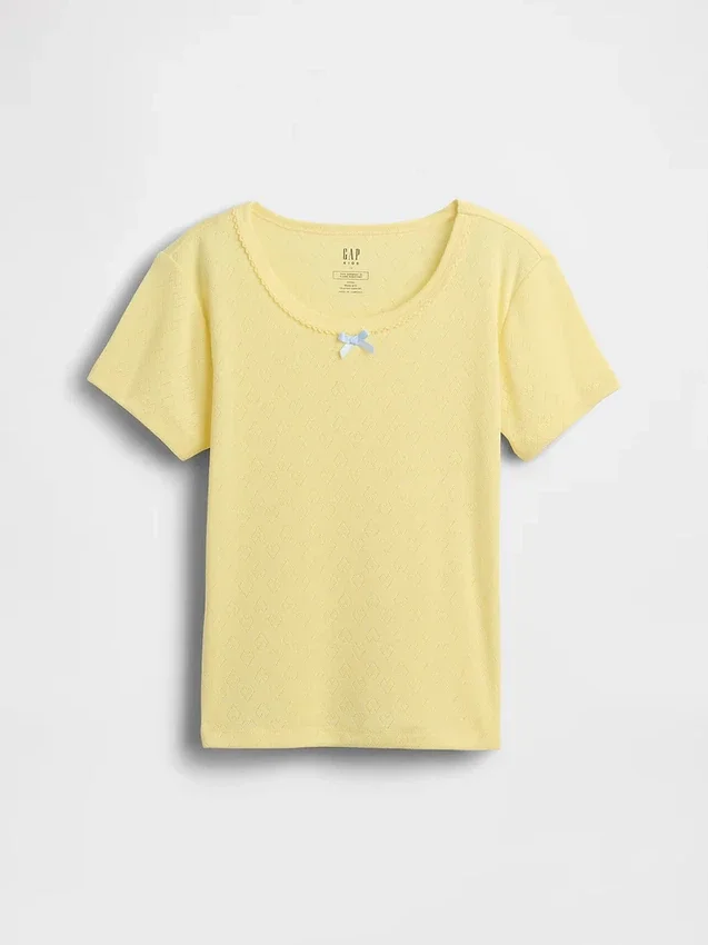 Camiseta de pijama para niños de punto calado reciclado