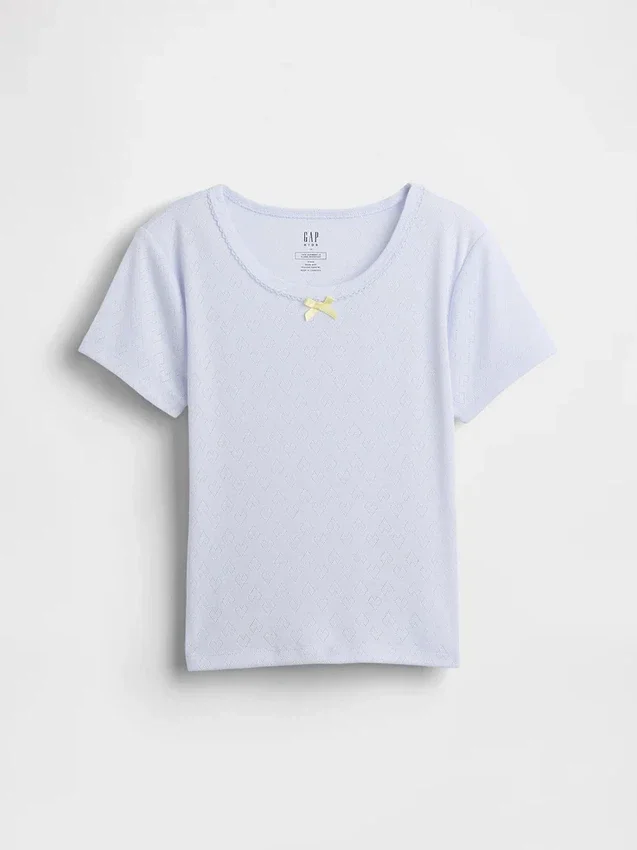 Camiseta de pijama para niños de punto calado reciclado