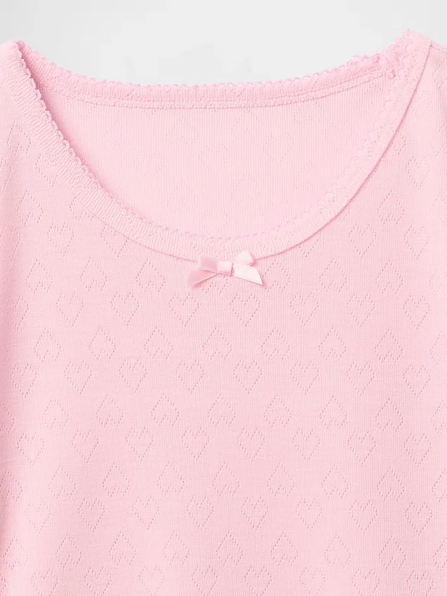 Camiseta de pijama para niños de punto calado reciclado