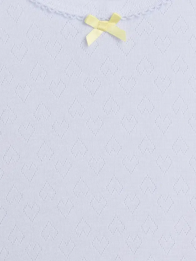 Camiseta de pijama para niños de punto calado reciclado