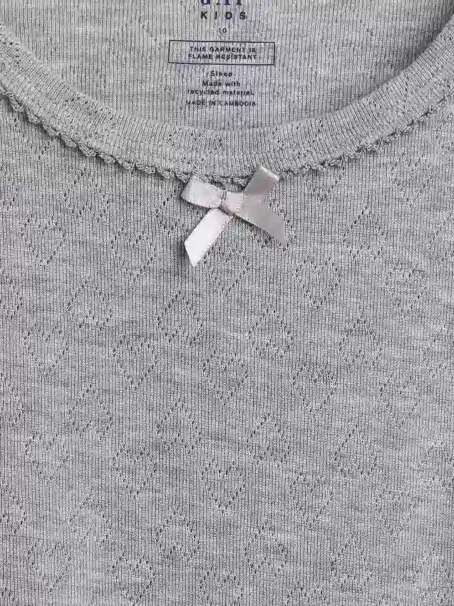 Camiseta de pijama para niños de punto calado reciclado