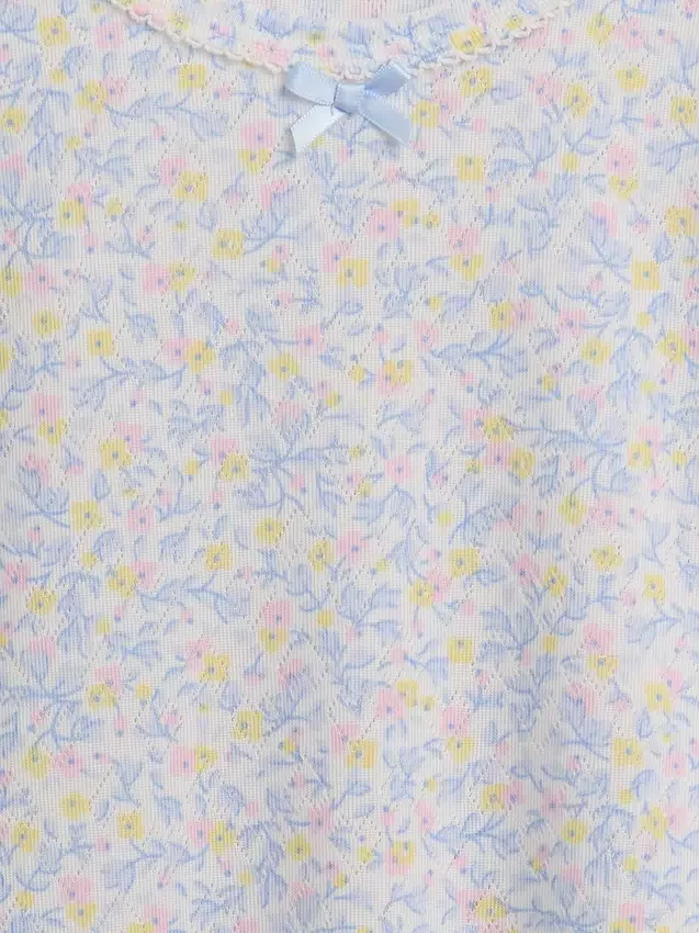 Camiseta de pijama para niños de punto calado reciclado