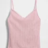 Camiseta de pijama tipo camisola con punto calado y dobladillo ondulado
