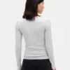 Camiseta de punto acanalado con punto calado