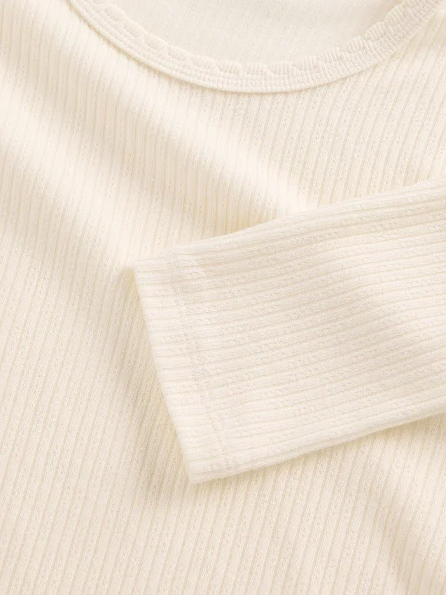 Camiseta de punto acanalado con punto calado