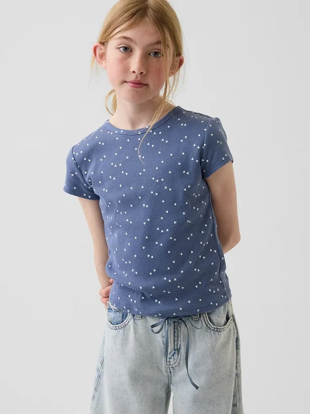Camiseta de punto acanalado para niños