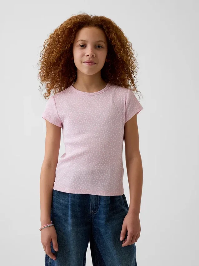 Camiseta de punto acanalado para niños