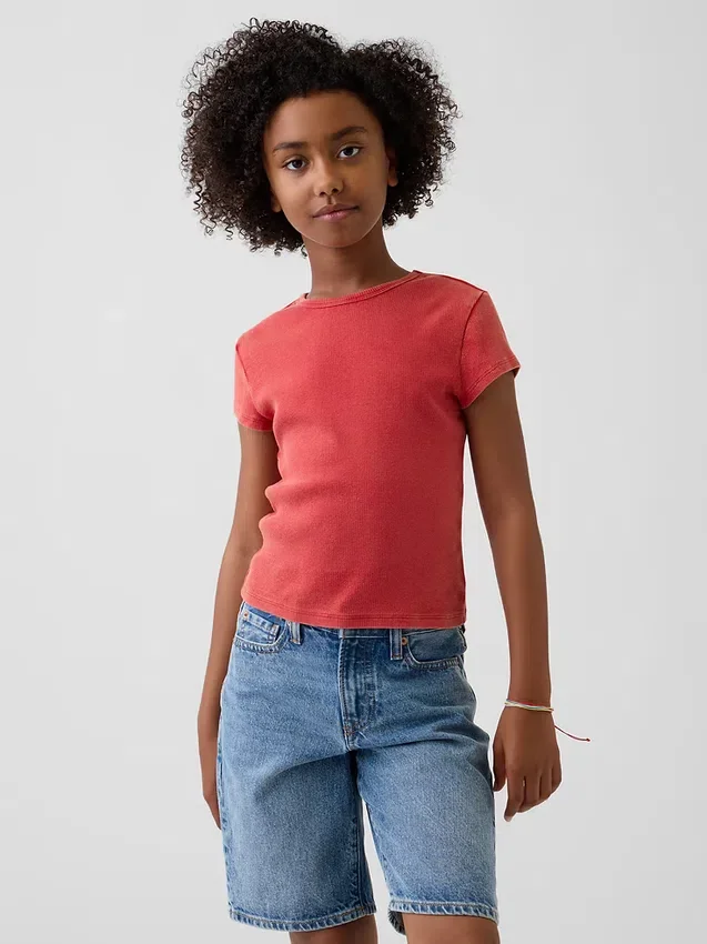 Camiseta de punto acanalado para niños