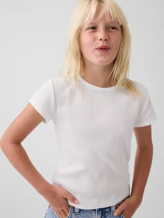 Camiseta de punto acanalado para niños