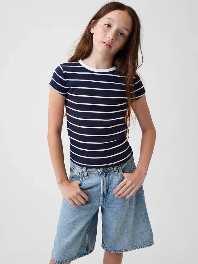Camiseta de punto acanalado para niños