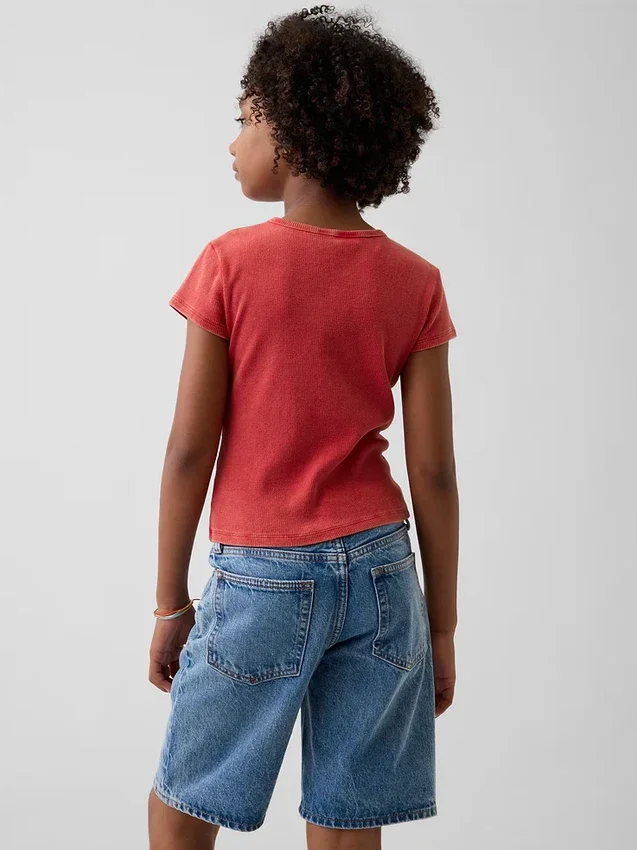 Camiseta de punto acanalado para niños