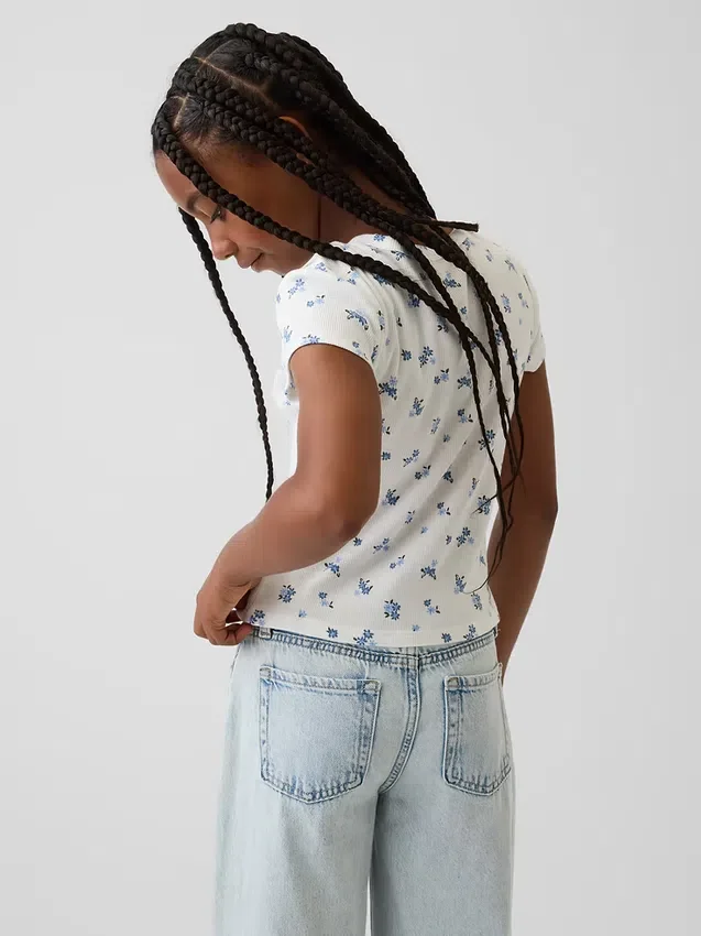 Camiseta de punto acanalado para niños
