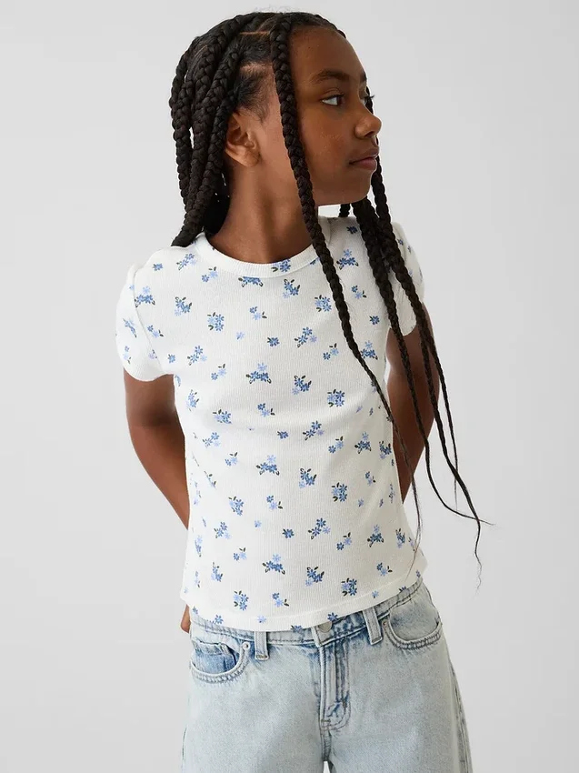 Camiseta de punto acanalado para niños
