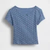 Camiseta de punto pointelle con canalé para bebés y niños pequeños