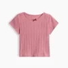 Camiseta de punto pointelle con canalé para bebés y niños pequeños
