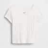 Camiseta de punto pointelle con canalé para bebés y niños pequeños