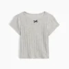 Camiseta de punto pointelle con canalé para bebés y niños pequeños