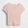 Camiseta de punto pointelle con canalé para bebés y niños pequeños