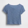 Camiseta de punto pointelle con canalé para bebés y niños pequeños