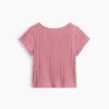 Camiseta de punto pointelle con canalé para bebés y niños pequeños