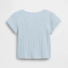 Camiseta de punto pointelle con canalé para bebés y niños pequeños