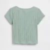 Camiseta de punto pointelle con canalé para bebés y niños pequeños