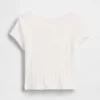 Camiseta de punto pointelle con canalé para bebés y niños pequeños