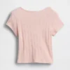 Camiseta de punto pointelle con canalé para bebés y niños pequeños