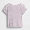 Camiseta de punto pointelle con canalé para bebés y niños pequeños