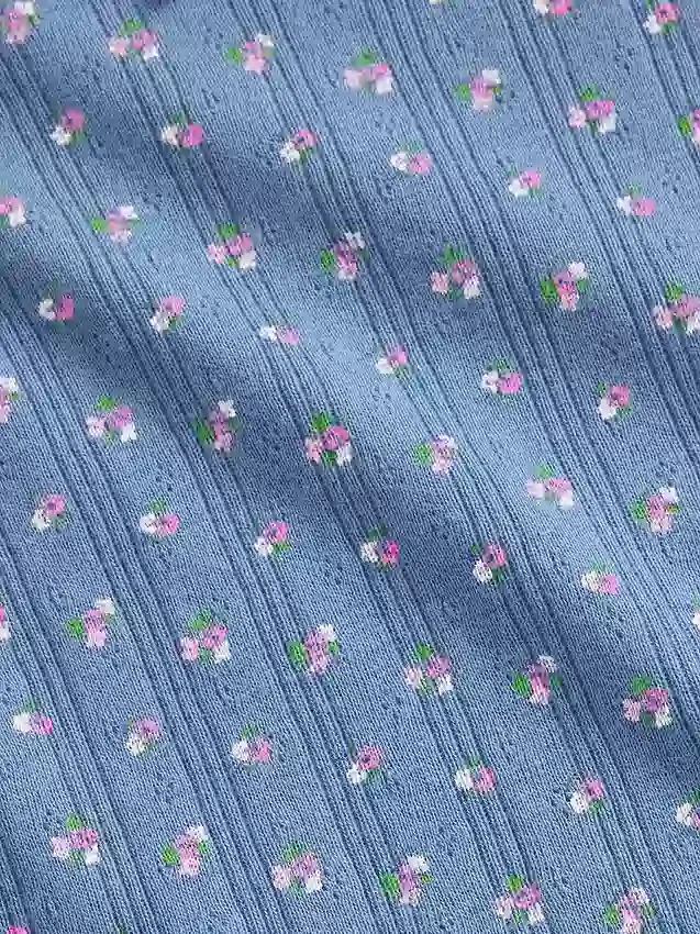 Camiseta de punto pointelle con canalé para bebés y niños pequeños