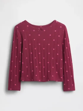 Camiseta de punto pointelle para bebés y niños pequeños