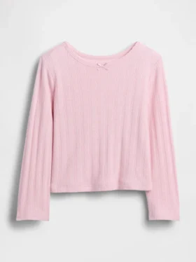 Camiseta de punto pointelle para bebés y niños pequeños