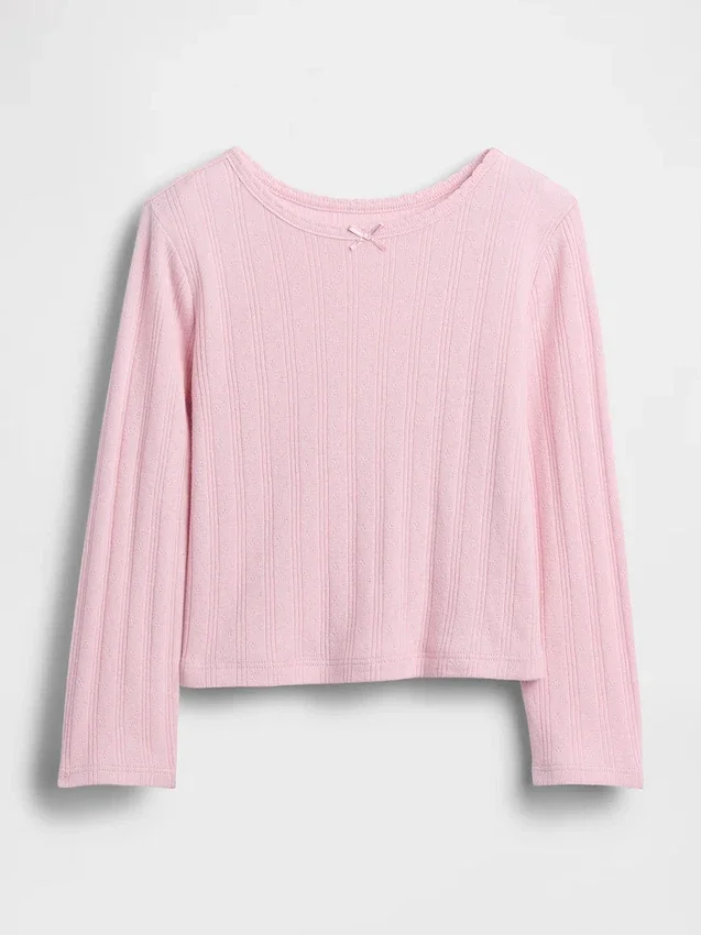 Camiseta de punto pointelle para bebés y niños pequeños
