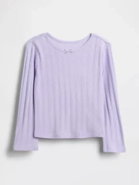 Camiseta de punto pointelle para bebés y niños pequeños