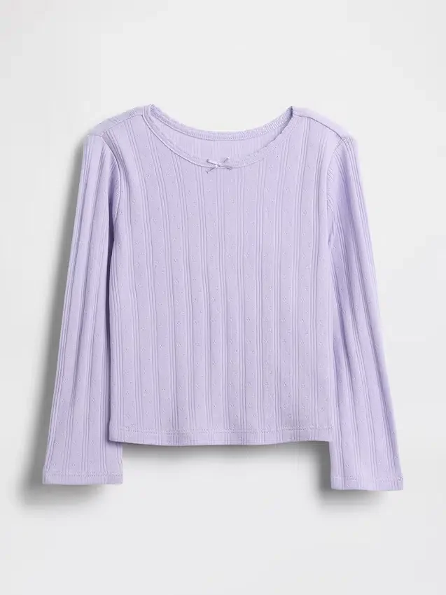 Camiseta de punto pointelle para bebés y niños pequeños