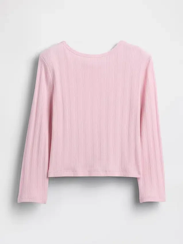Camiseta de punto pointelle para bebés y niños pequeños