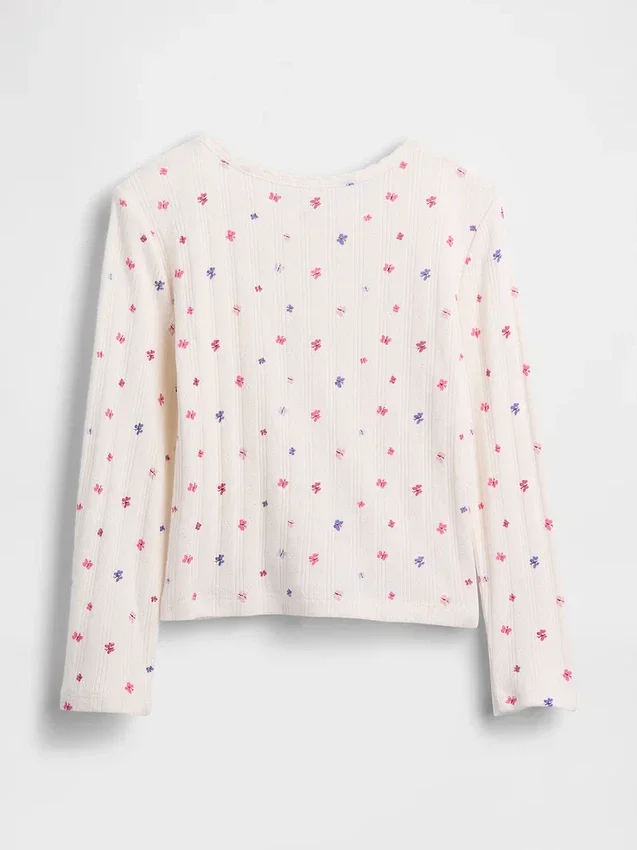 Camiseta de punto pointelle para bebés y niños pequeños