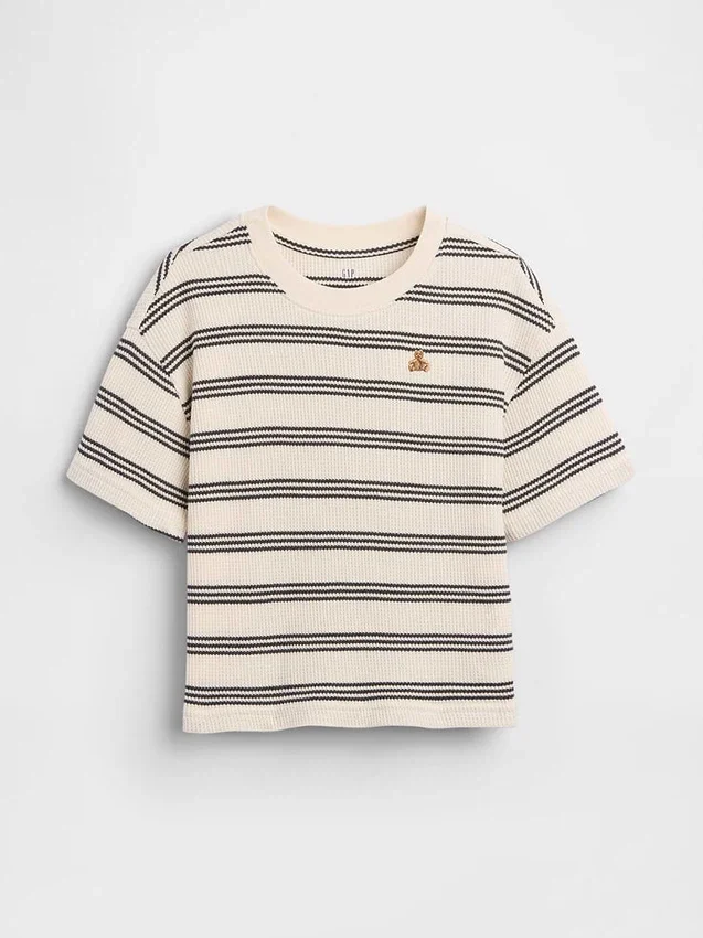 Camiseta de punto waffle para bebés y niños pequeños