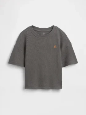 Camiseta de punto waffle para bebés y niños pequeños