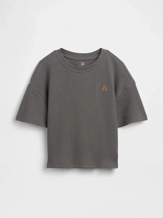 Camiseta de punto waffle para bebés y niños pequeños