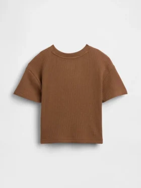 Camiseta de punto waffle para bebés y niños pequeños