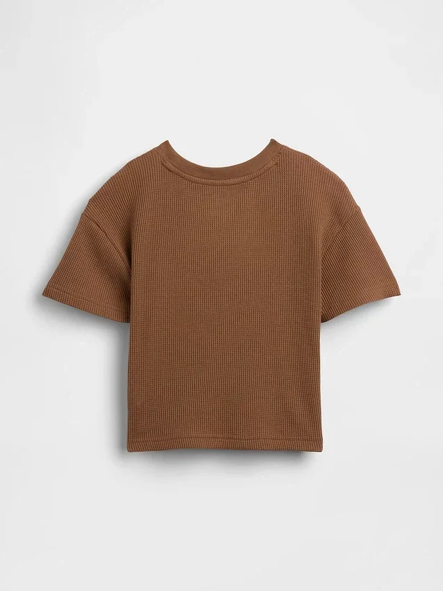Camiseta de punto waffle para bebés y niños pequeños