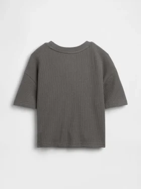 Camiseta de punto waffle para bebés y niños pequeños