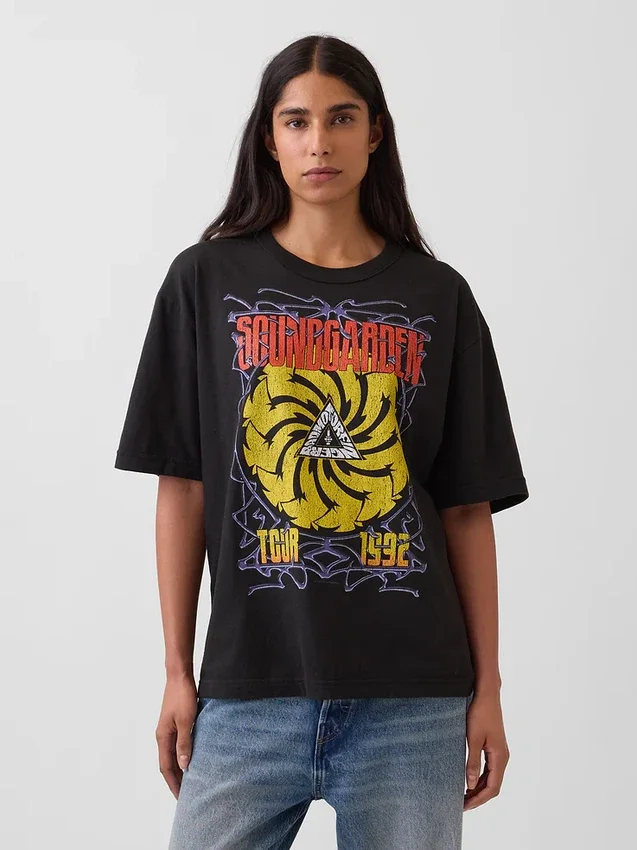 Camiseta gráfica corta de tejido grueso de Soundgarden