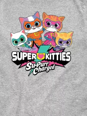 Camiseta gráfica de pantalón corto para niños pequeños con el logotipo de Super Kitties
