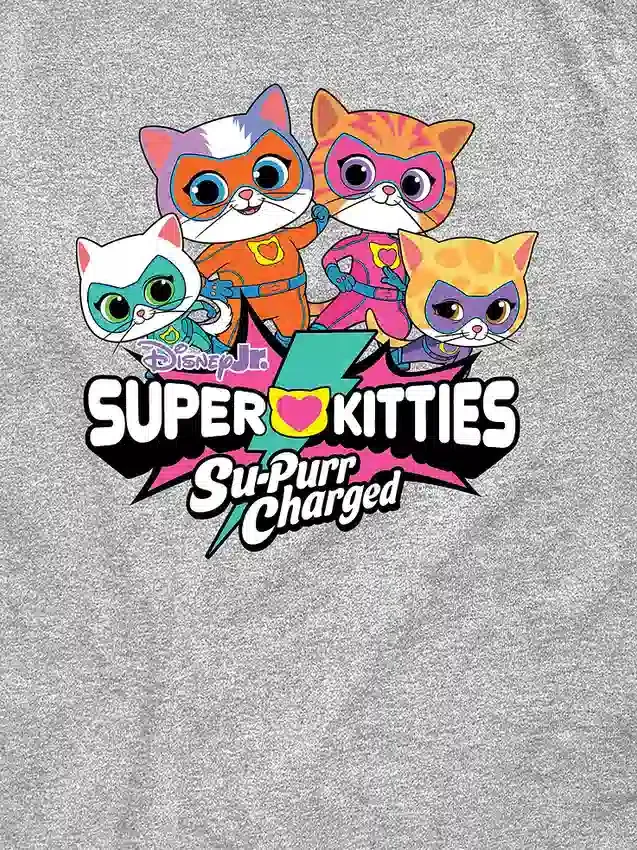 Camiseta gráfica de pantalón corto para niños pequeños con el logotipo de Super Kitties