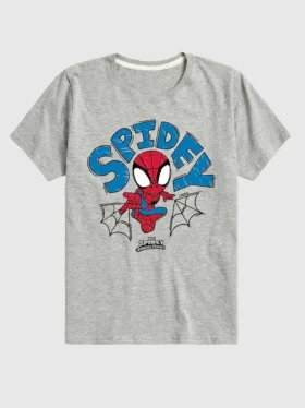 Camiseta gráfica de pantalones cortos para niños pequeños con diseño «Spidey Doodle» de Marvel