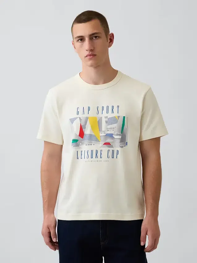 Camiseta gráfica de tejido grueso Gap Sport