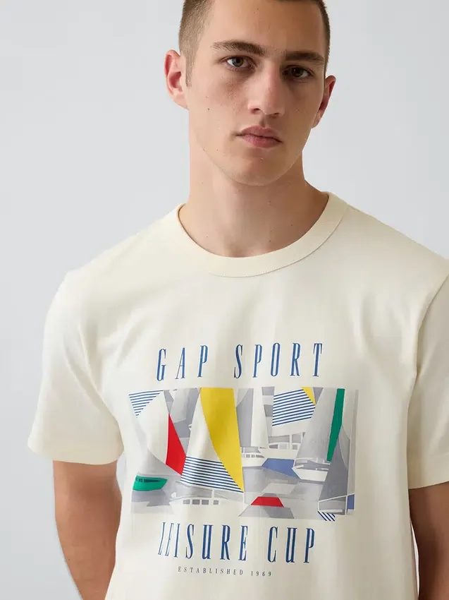Camiseta gráfica de tejido grueso Gap Sport